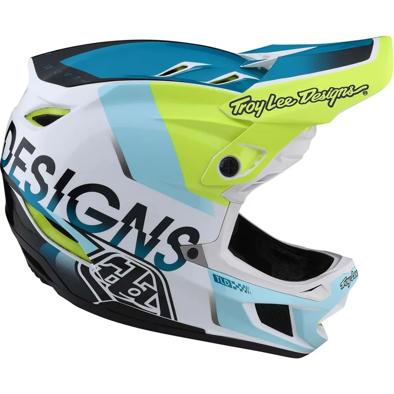Troy Lee Designs D4 Composite Full Face MTB Helmet White/ Green-4